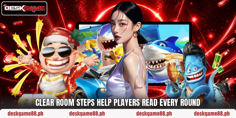 Clear room steps help players read every round