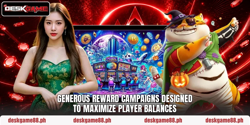 Generous reward campaigns designed to maximize player balances Generous reward campaigns designed to maximize player balances