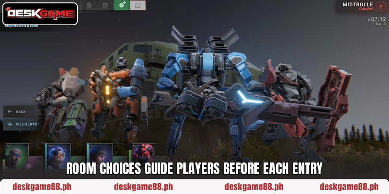 Room choices guide players before each entry