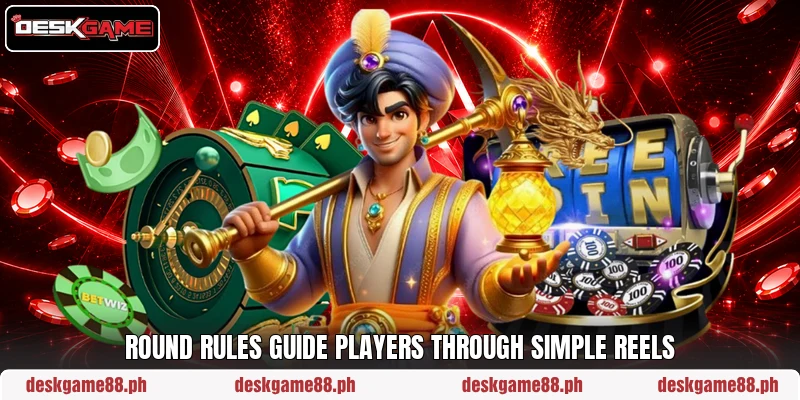 Round rules guide players through simple reels