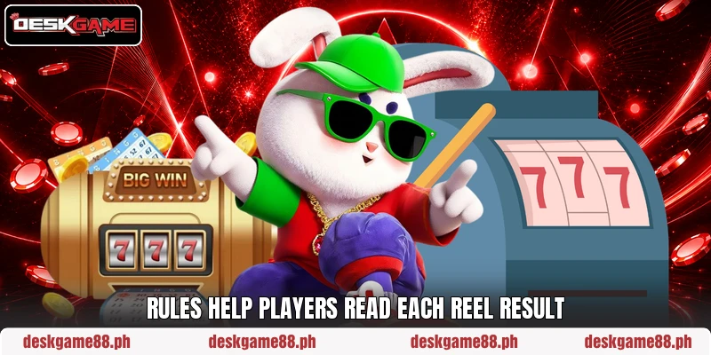 Rules help players read each reel result